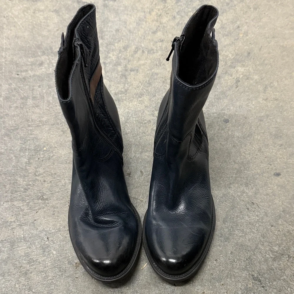 Clarks Dark Leather Ankle Booties
